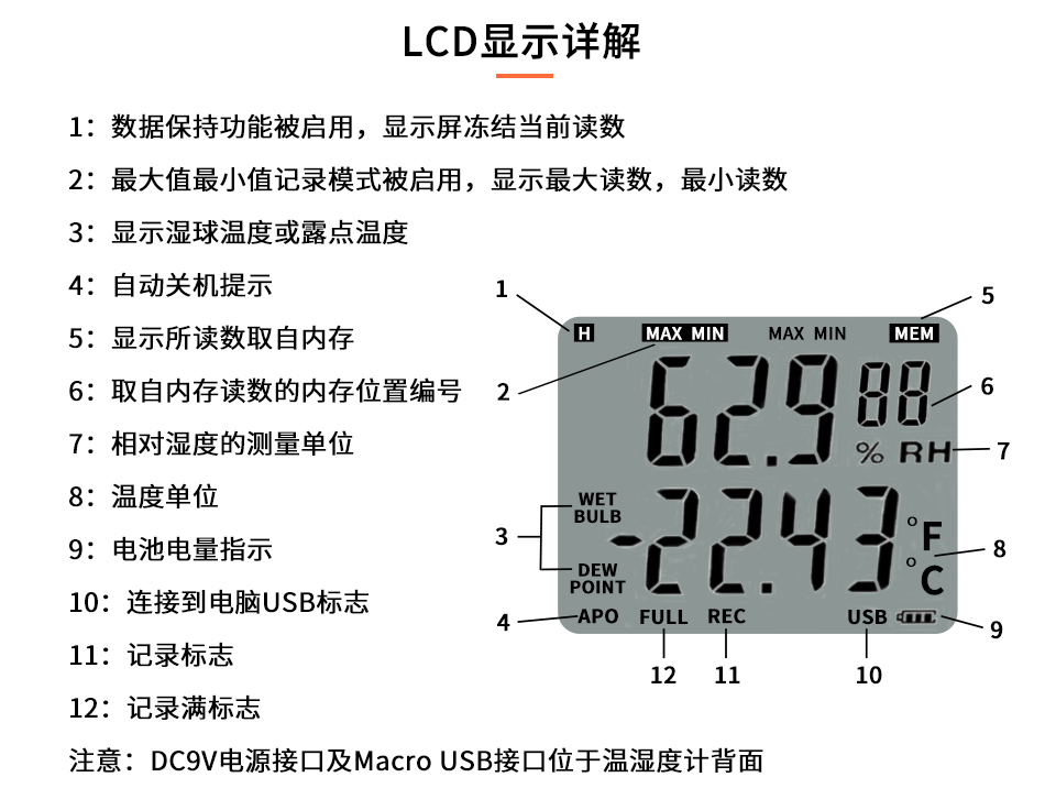 恒歌溫濕度記錄儀表